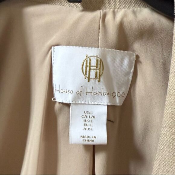 House of Harlow 1960 Double Breasted Single Closure Blazer in Beige Tan L NWOT - Picture 4 of 12